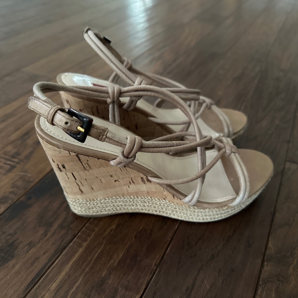 Prada Cork Wedge Shoes